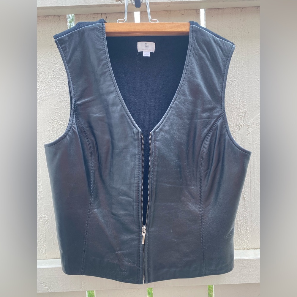 Leather Vest Zip Up